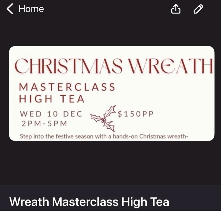 Christmas Wreath High Tea 