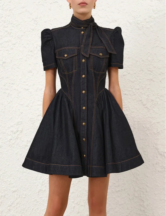 Zimmermann DENIM CORSET MINI DRESS