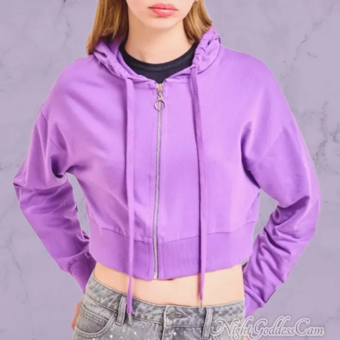 Crop zip-up hoodie