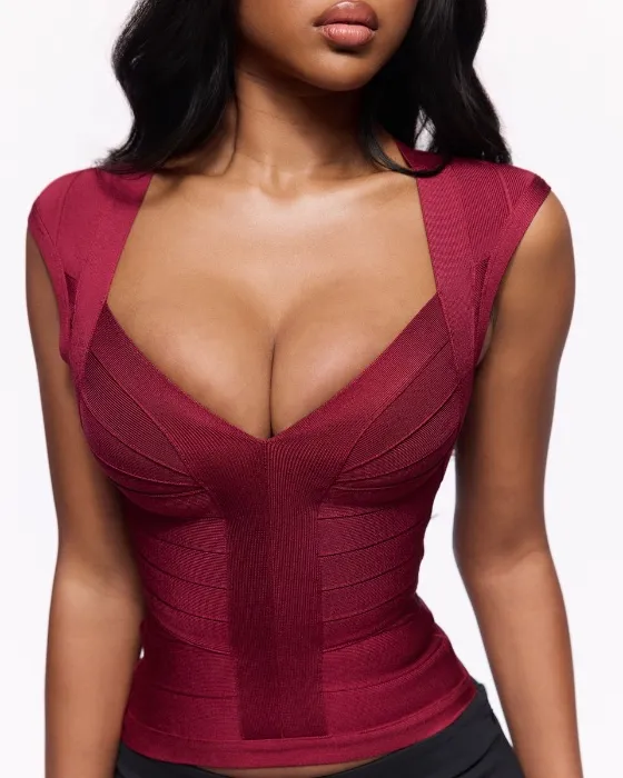 The Icon Wine Bandage Top