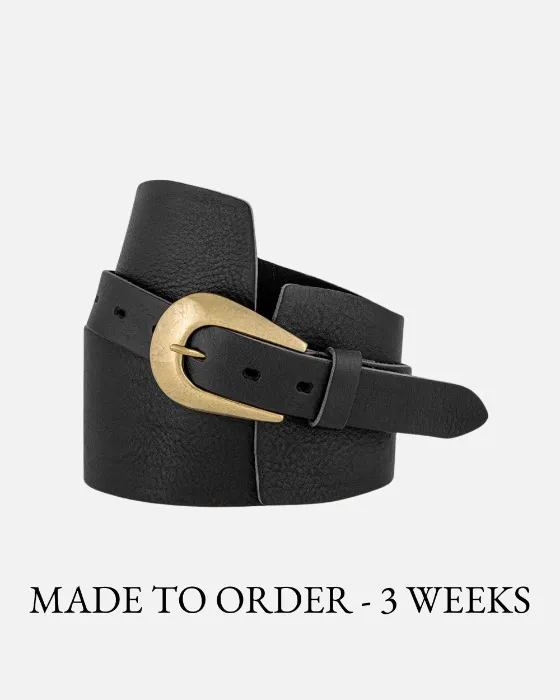 Leather dress belt