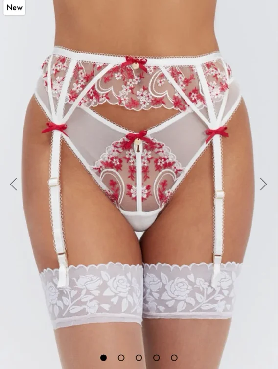 Lisette embroidered suspender belt