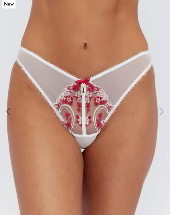 Lisette embroidered thong