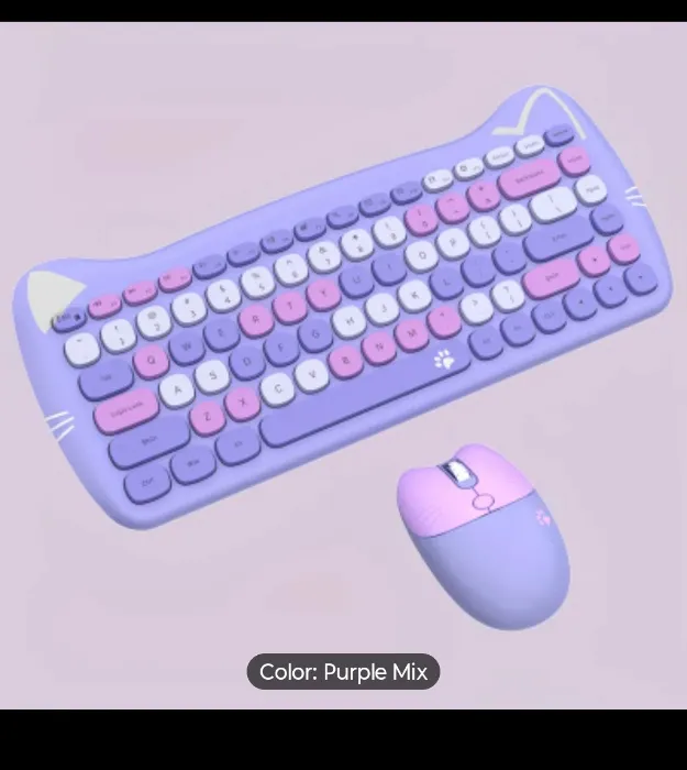Purple kitty wireless keyboard 