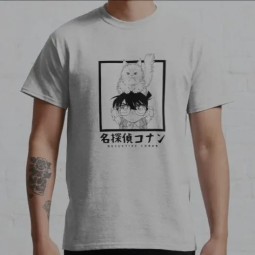 Detektiv Conan - Conan und Cat Classic T-Shirt | Detective Conan Deutschland