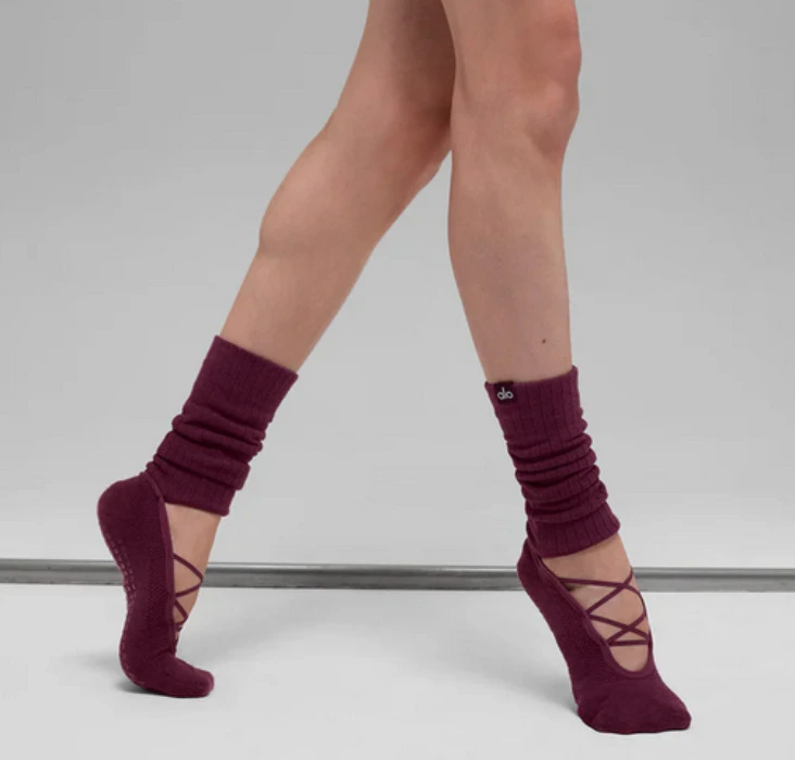 Women's Strappy Siren Grip Sock - Burgundy | Burgundy / M/L