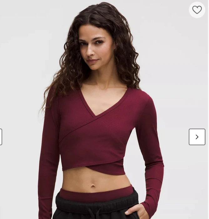 Lululemon - Nulu Ribbed Wrap-Front Long-Sleeve Shirt *Heart