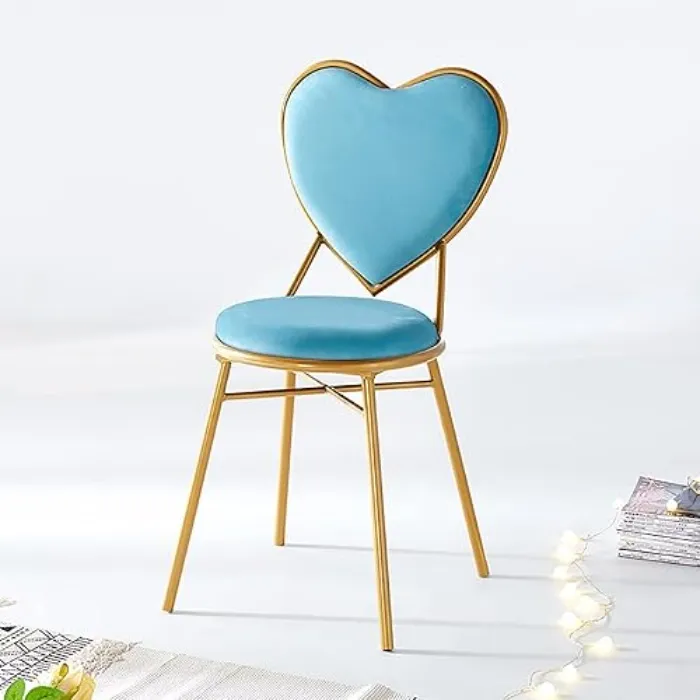 Blue Heart Vanity Chair