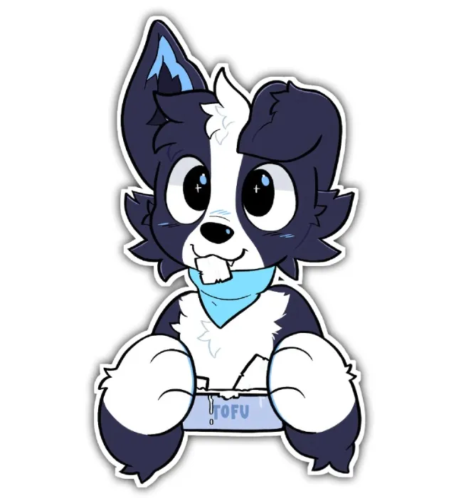 Tofu collie sticker