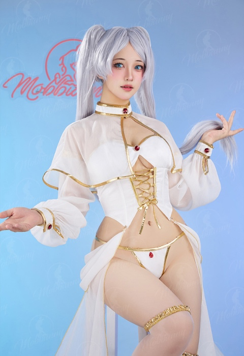 Frieren Derivative Set Top Skirt and Cape with Panty and Thigh-high Stockings