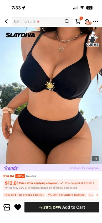 Black SHEIN Bikini
