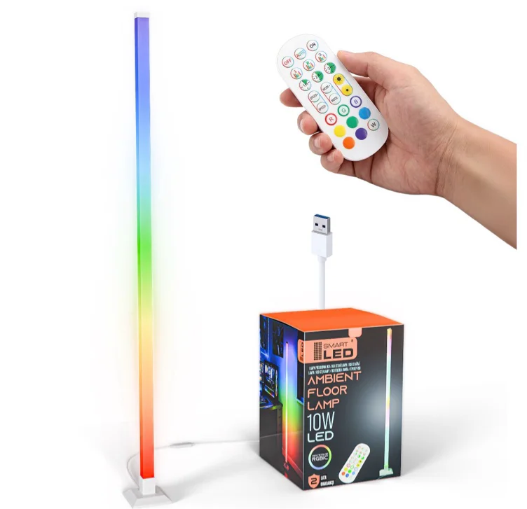 Lampa Stojąca Podłogowa RGB LED Ambient Dekoracja Pilot Czujnik Dżwięku