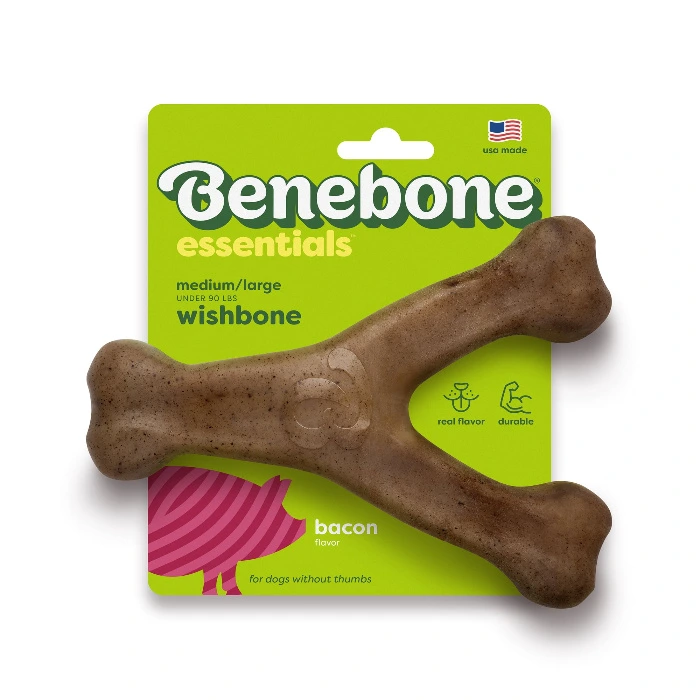 Benebone Bacon Flavor Wishbone Chew Toy