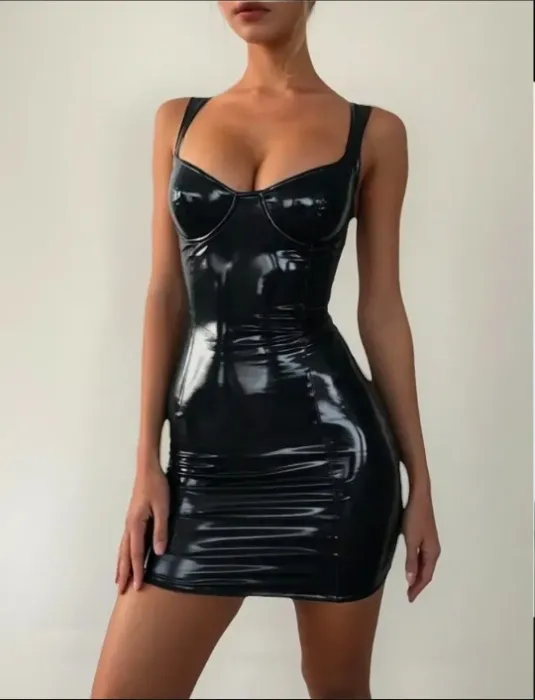 Black Latex Dress 2