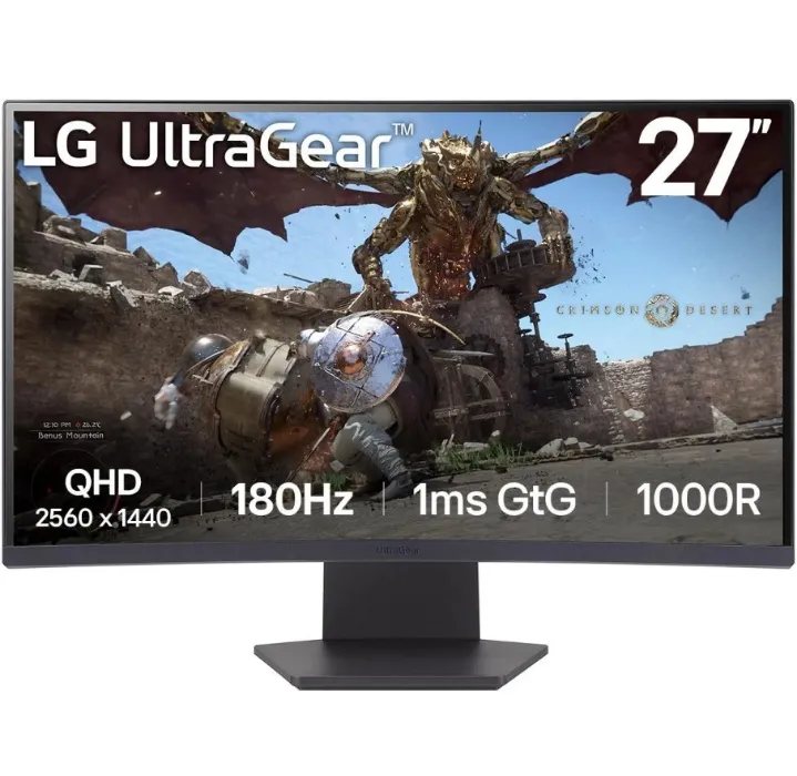 LG UltraGear GS60QC 27" QHD 180Hz Curved Gaming Monitor