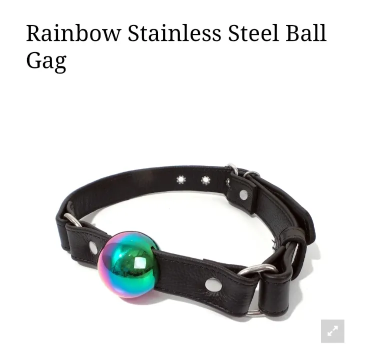 Rainbow and standard metal ballgags