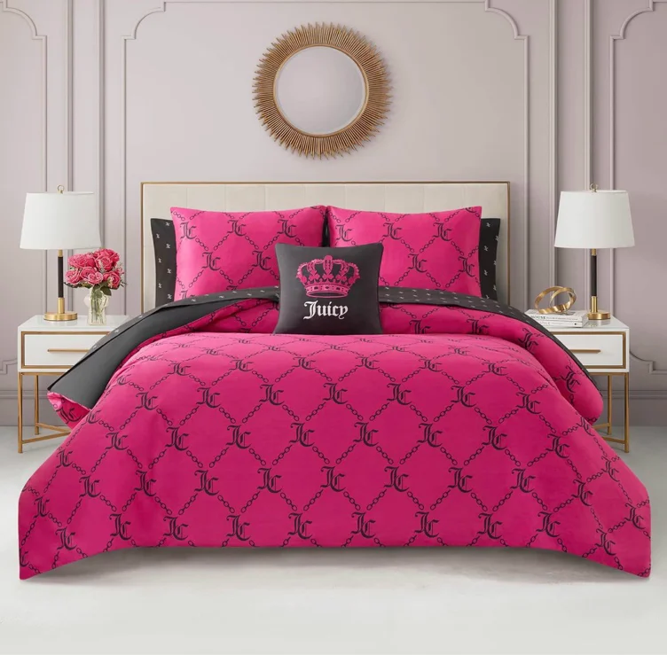 Juicy couture 8-pieces queen set hot pink 