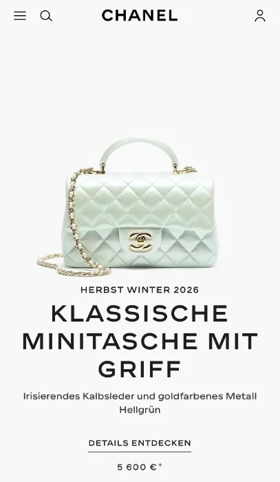 Chanel -  Klassische Minitasche mit Griff