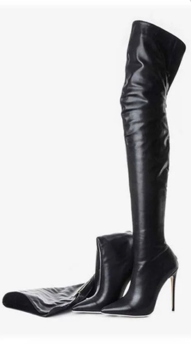 Leather knee high boots 