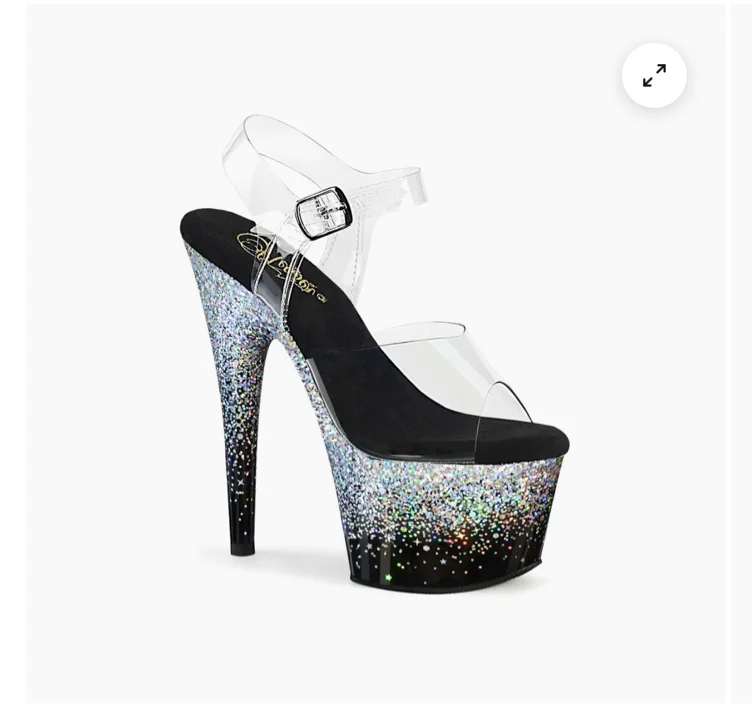 Pleasers Sparkly Silver and Black Heels