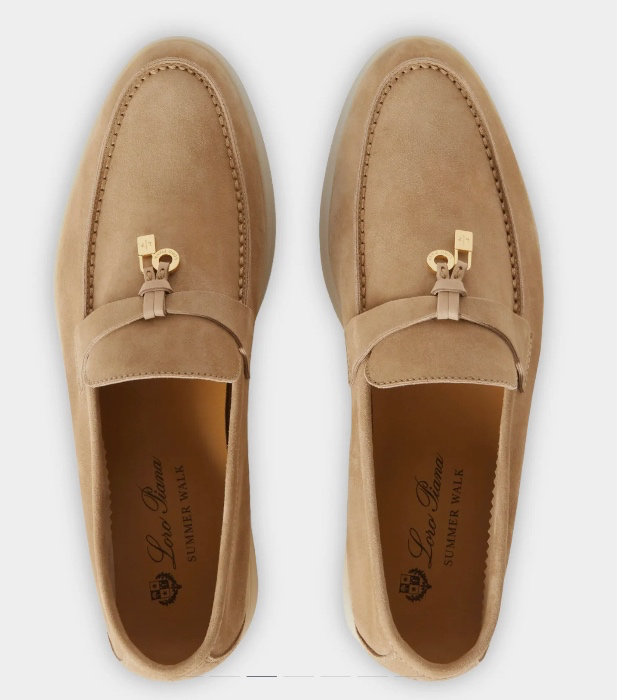LORO PIANA Loro Piana Summer Charms Suede Sandstone Loafers
