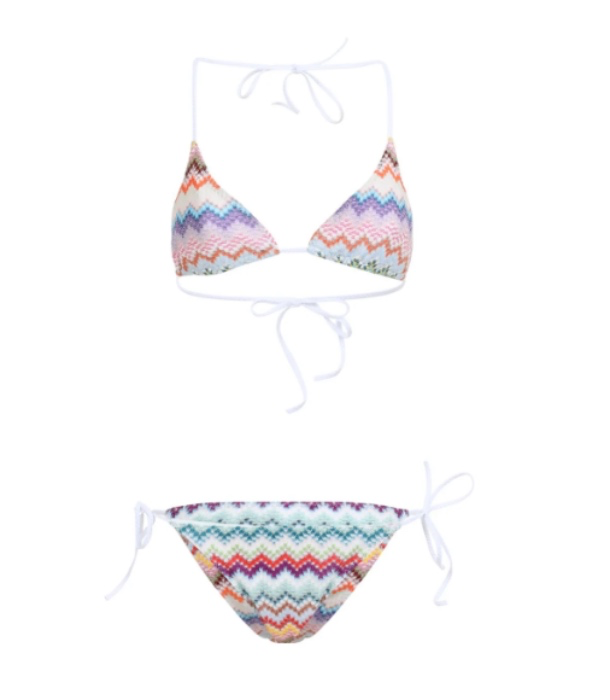 Cettire - Missoni Missoni Pixel-Effect Zigzag Pattern Triangle Bikini Set