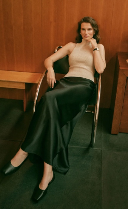 Reformation - Bella Silk Skirt
