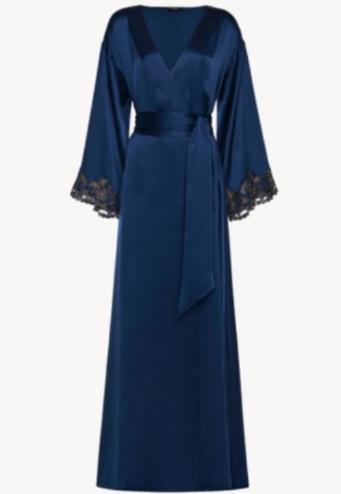 La Perla - Long Blue Silk Robe