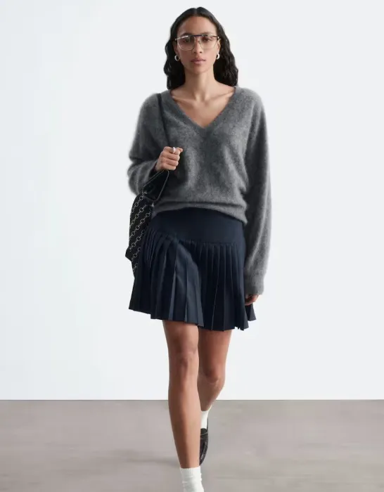 Pleated mini skirt