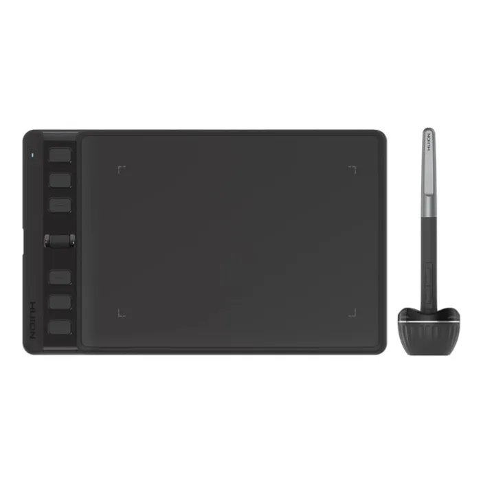 HUION Drawing Tablet Inspiroy 2 Small, Digital Art Tablet with Scroll Wheel, 6 Hotkeys, Battery-Free Stylus, Graphics Tablet for Drawing, Design, Writing, Work with PC, Mac & Android, Black
