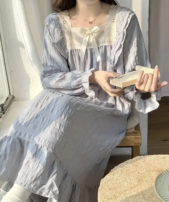   long sleeve nightgown women suitable spring