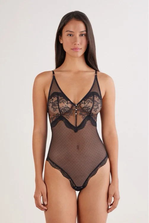 Body In Tulle E Pizzo La Vie En Rose  Taglia L