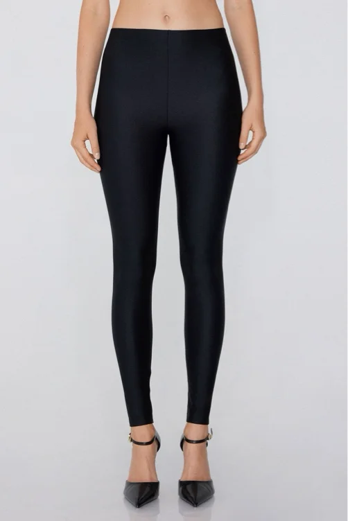Leggings In Microfibra Lucida  Taglia L