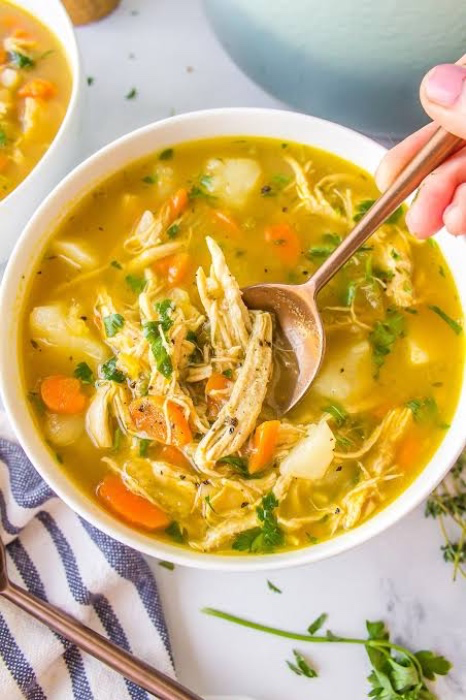 Chicken broth soup 