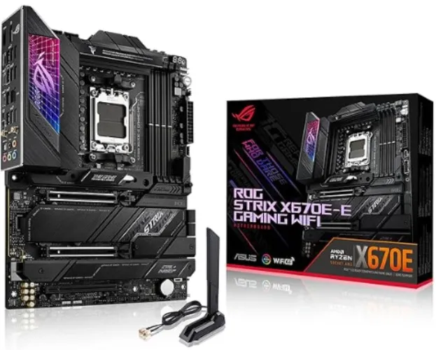 ASUS ROG Strix X670E-E Gaming Socket AM5(LGA 1718) Ryzen 7000 ATX Motherboard(18+2 Power Stages,PCIe® 5.0, DDR,4xM.2 Slots,USB 3.2 Gen 2x2, WiFi 6E,PCIe Slot Q-Release, M.2 Q-Latch)