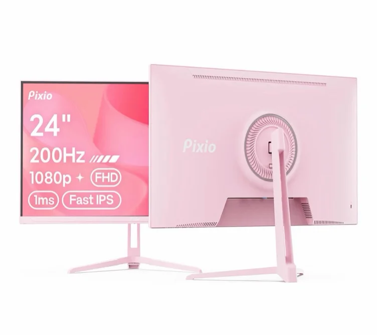 Amazon.com: Pixio PX248 Wave Pink 24 inch 200Hz Refresh Rate FHD 1080p Resolution Fast IPS Panel 1ms GTG Response Time Built-in Speakers Gaming Monitor with Adaptive Sync