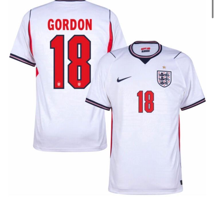 Nike England Home Gordon 18 Jersey 2026-2027 (Official Printing)
