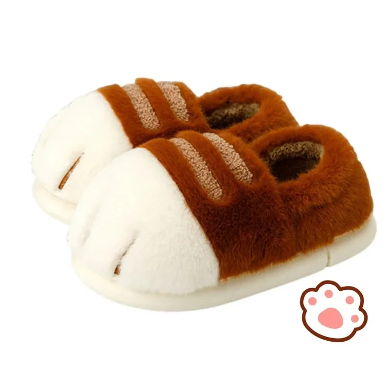Cozy Cat Paw Slippers for Women & Men-Soft Plush Fuzzy House Shoes with Non-Slip Sole,Cute Animal-Themed Comfortable Indoor Outdoor Slippers