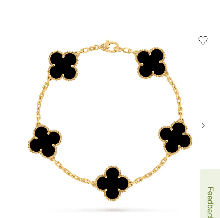 Vintage Alhambra bracelet, 5 motifs 18K yellow gold, Onyx - Van Cleef & Arpels