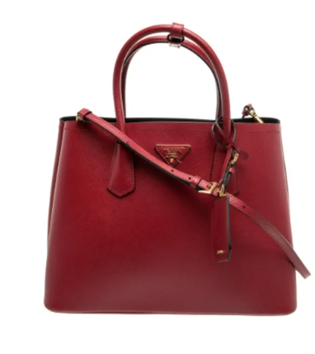 Consignment Prada Saffiano Leather Double Medium in Red