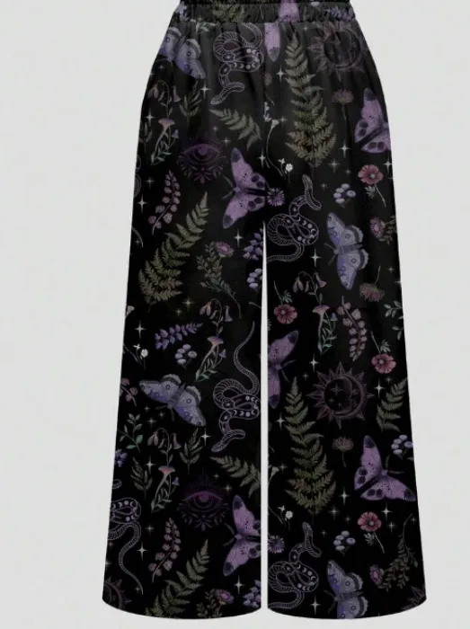 Women's Gothic Dark Mysterious Witch Moth pants