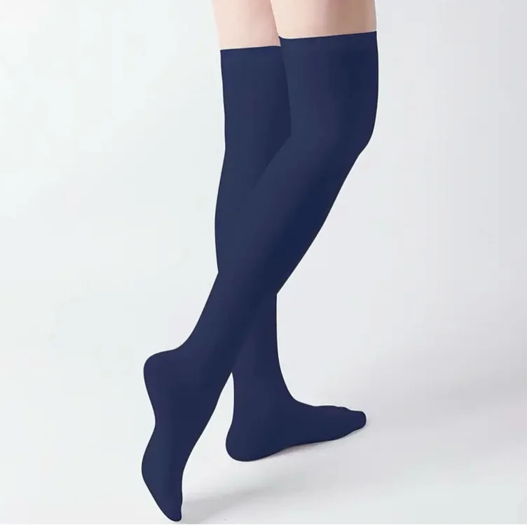 Navy blue thigh high socks 