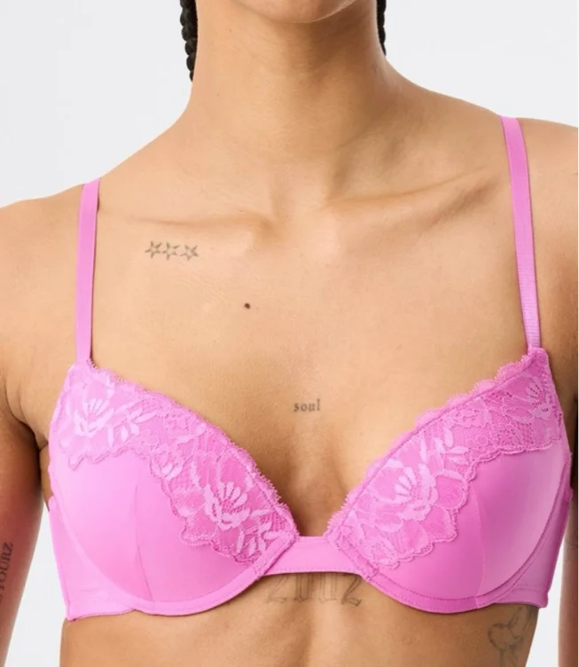 Bright pink bra
