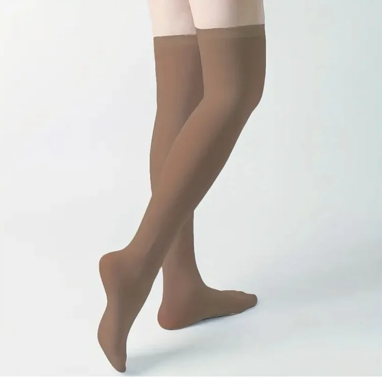 Light brown thigh high socks 