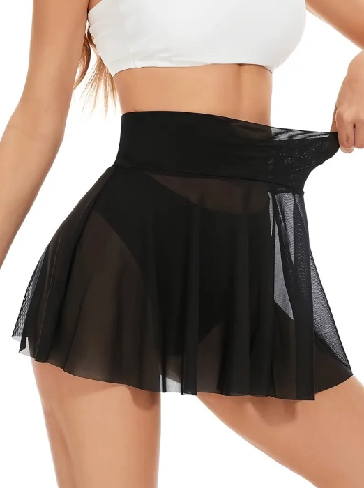 Mesh Transparent Mini Skirt 