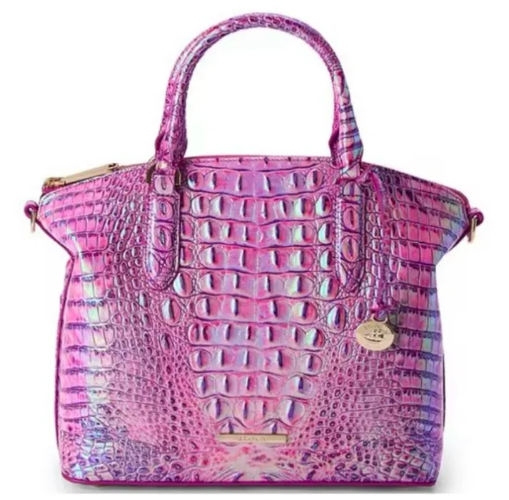 BRAHMIN Duxbury Purple Iris Metallic Chrome Handbag