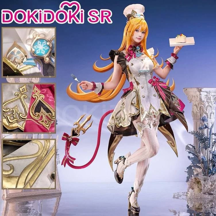Genshin Impact Escoffier Cosplay Costume - S / Clothing + Accessories (Free Hat)