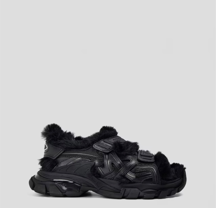 BALENCIAGA Track Faux-Shearling Sandals