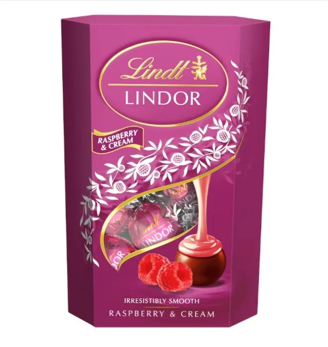 Lindt Lindor Milk Chocolate Praline with Raspberry-Cream Filling 200g