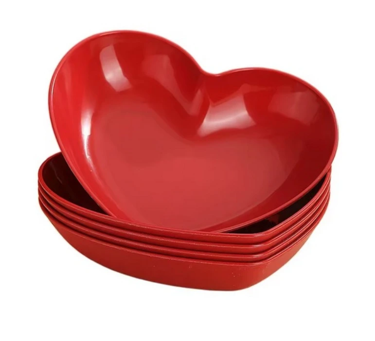 5pcs Heart‑Shaped Plates